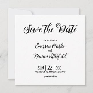 Elegant Minimalist customisable with Back Photo Save The Date