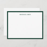 Elegant Minimalist Dark Green Name Border Flat