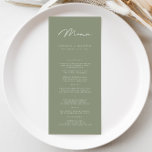 Elegant Minimalist Dark Grey Olive Wedding Menu<br><div class="desc">The simplicity of the design allows it to effortlessly complement any wedding theme or decor style, making it a versatile choice for your special day. The crisp typography and sleek design create a modern and sophisticated look, setting the tone for a memorable wedding celebration. Designed to coordinate with for the...</div>