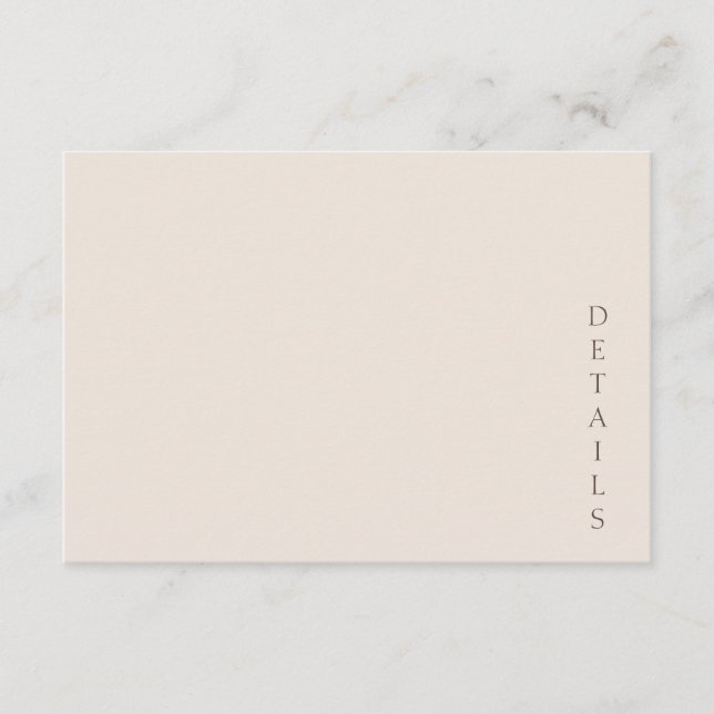 Elegant Minimalist Desert Sand Wedding Enclosure Card (Front)