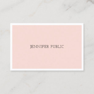 Elegant Minimalist Design Blush Pink Professional Business Card