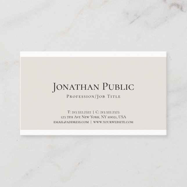 Elegant Minimalist Design Modern Professional Luxe Business Card (Front)