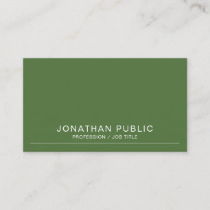 Elegant Minimalist Design Trendy Green Plain Business Card