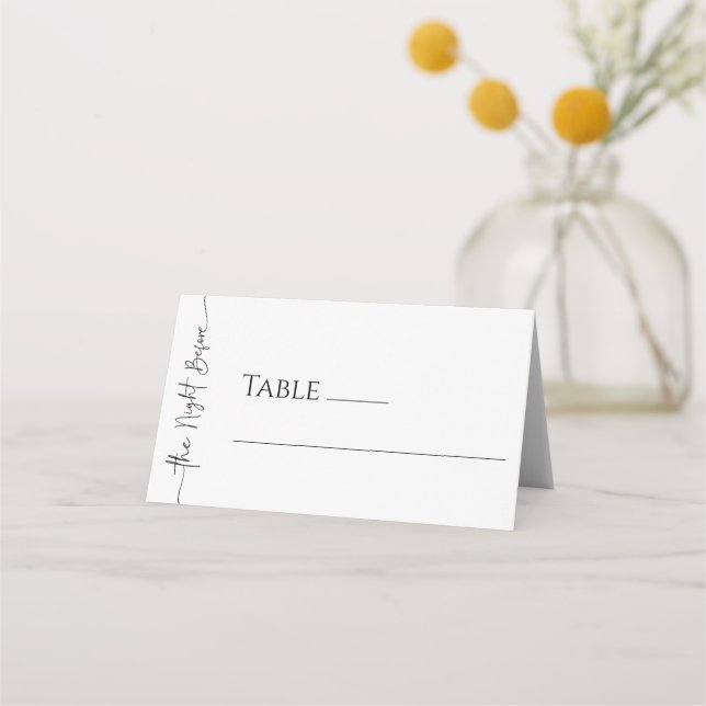 Elegant Minimalist Dinner Folded Place Card (Front)