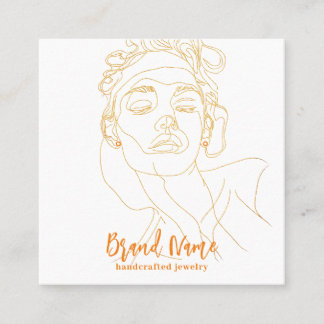 Elegant Minimalist Drawing Earring Display (Vol.2) Square Business Card