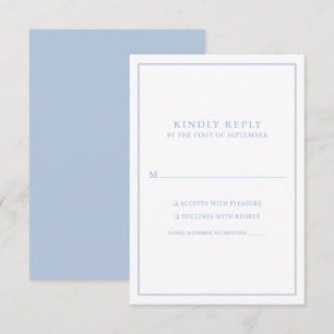 Elegant Minimalist Dusty Blue Frame RSVP Card