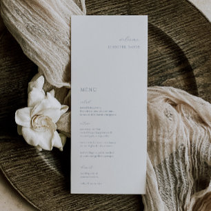 Elegant Minimalist Dusty Blue Place Card Menu