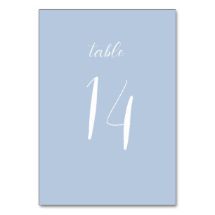 Elegant Minimalist Dusty Blue Wedding Table Card