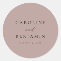 Elegant Minimalist Dusty Mauve Calligraphy Wedding