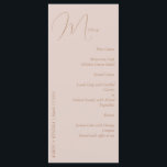 Elegant Minimalist Dusty Pink and Gold Menu<br><div class="desc">With a beautiful dusty pink and gold design,  these wedding menus are modern and elegant. Find matching wedding items in my shop.</div>