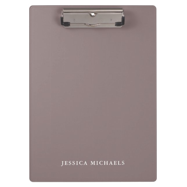 Elegant Minimalist Dusty Rose Personalised Clipboard (Front)