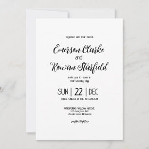 Elegant minimalist editable Wedding Invitation