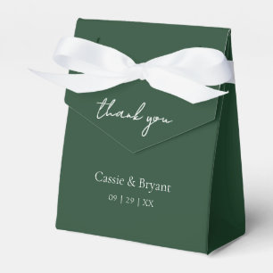 Elegant Minimalist Emerald Green Wedding Thank You Favour Box