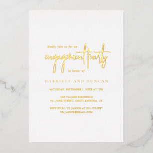 Elegant Minimalist Engagement Party Gold Foil