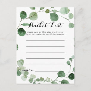 Elegant Minimalist Eucalyptus Bucket List Cards