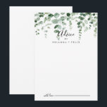 Elegant Minimalist Eucalyptus Wedding Advice Card<br><div class="desc">This elegant minimalist eucalyptus wedding advice card is perfect for a modern wedding. The design features watercolor hand-drawn elegant botanical eucalyptus branches and leaves. These cards are perfect for a wedding, bridal shower, baby shower, graduation party & more. Personalise the cards with the names of the bride and groom, parents-to-be...</div>
