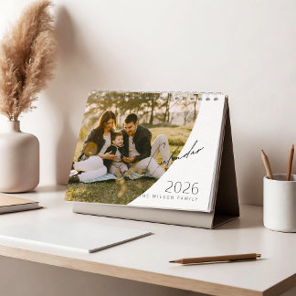 Elegant Minimalist Family Photo Calendar