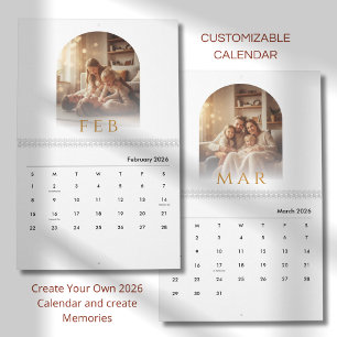 Elegant Minimalist Family Photo Calendar 2026