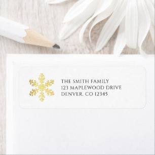 Elegant Minimalist Faux Gold Foil Snowflake