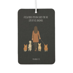 Elegant Minimalist Female Dog Walker  Car Air Freshener