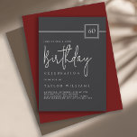 Elegant Minimalist Flat Black 60th Birthday Invitation<br><div class="desc">Celebrate a milestone in style with this elegant flat-black and ivory beige 60th birthday party invitation. The modern minimalist layout pairs a deep matte black background with refined ivory-beige typography—featuring a bold sans-serif for the event details and a graceful handwritten script for the word “Birthday.” A sleek square badge highlights the...</div>
