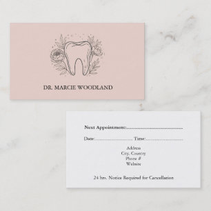 Elegant Minimalist Floral Dental Appointment Card