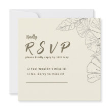 Elegant Minimalist Floral RSVP Card