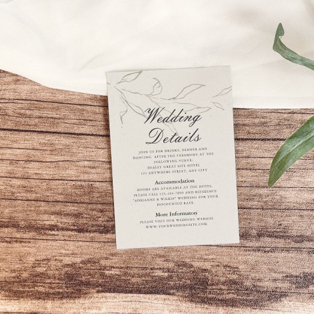 Elegant Minimalist Floral Wedding Enclosure Card (Creator Uploaded)
