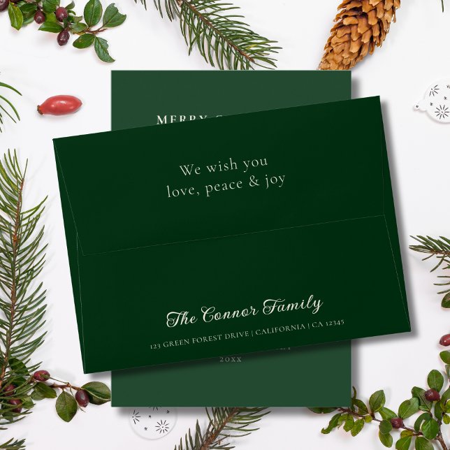 Elegant Minimalist Forest Green Christmas Envelope (Creator Uploaded)