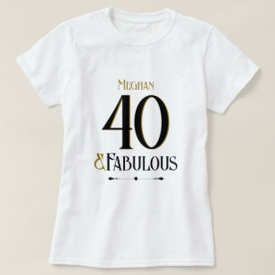 Elegant Minimalist Forty and Fabulous Birthday T-Shirt