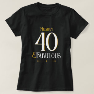Elegant Minimalist Forty and Fabulous Birthday  T-Shirt