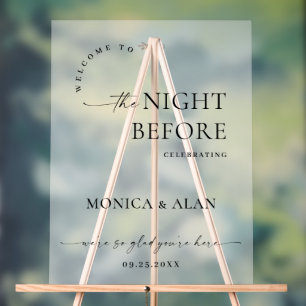 Elegant Minimalist FROSTED Rehearsal Dinner Acrylic Sign