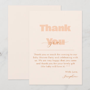 Elegant Minimalist Gender Neutral Baby Shower Thank You Card