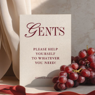 Elegant Minimalist Gents Bathroom Basket Sign Invitation