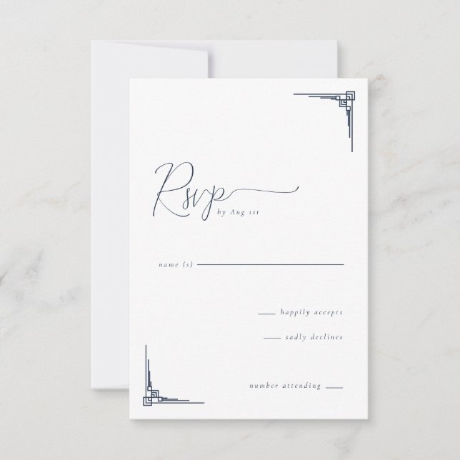 Elegant Minimalist Geometric RSVP Card (Front)