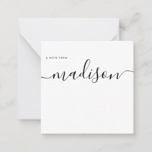 Elegant Minimalist Girly Monogram Name Calligraphy Card