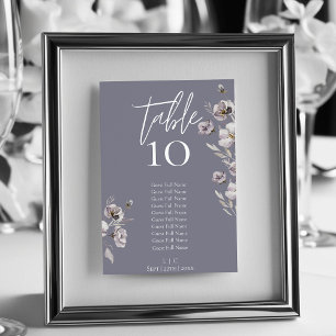 Elegant Minimalist gloomy grey watercolor 10 guest Table Number