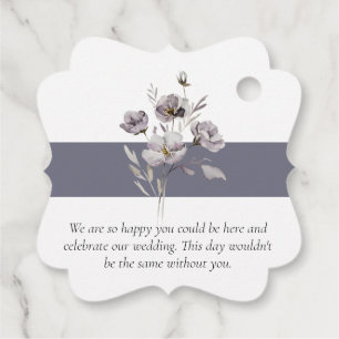 Elegant minimalist gloomy grey watercolorThank you Favour Tags