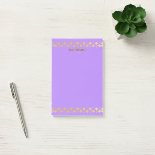Elegant Minimalist Gold Accent Lavender Post-it Notes