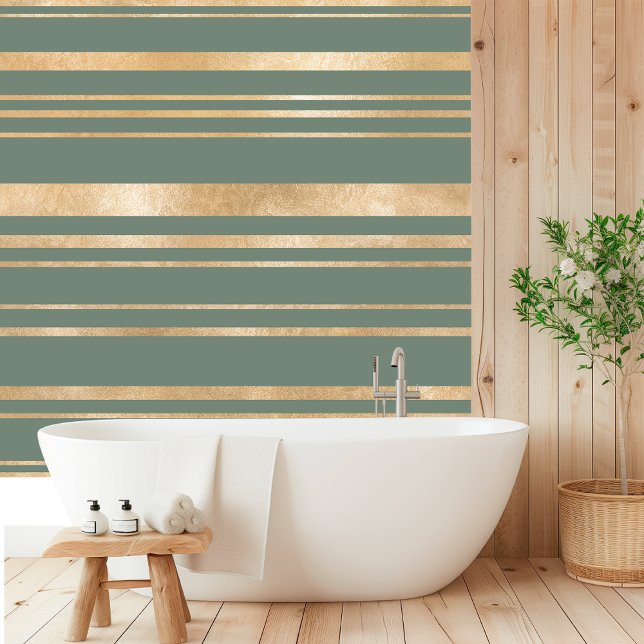 Elegant Minimalist Gold and Green Line  Wallpaper (Creator Uploaded)