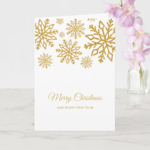 Elegant Minimalist Gold and White Merry Christmas Card