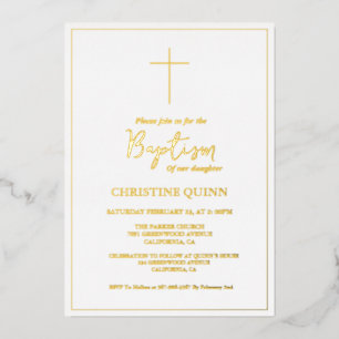 Elegant Minimalist Gold Baptism & Christening