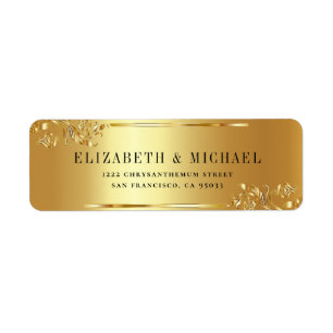 Elegant Minimalist Gold frame Return Address