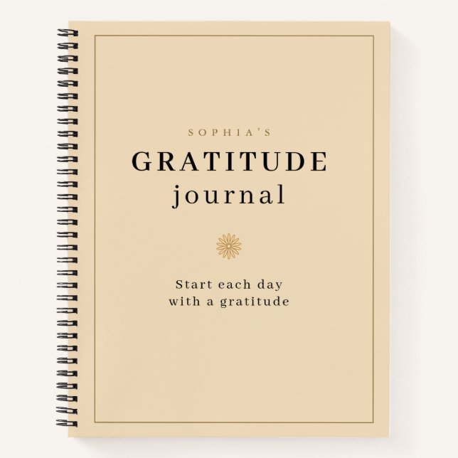Elegant Minimalist Gold Gratitude Journal (Front)