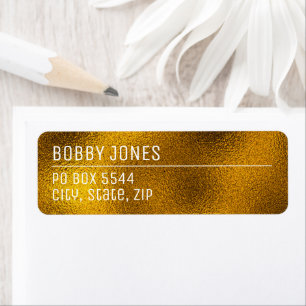 Elegant Minimalist Gold Metallic Return Address