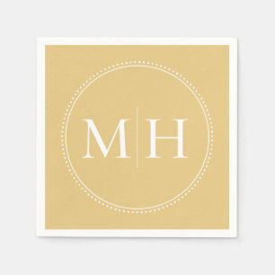 Elegant Minimalist Gold Monogram Wedding Napkin