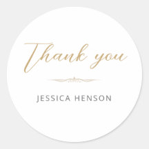Elegant Minimalist Gold Script Birthday Thank you