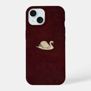Elegant Minimalist Gold Swan Burgundy Phone Case
