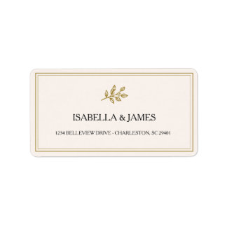 Elegant Minimalist Gold Wedding Address Labels