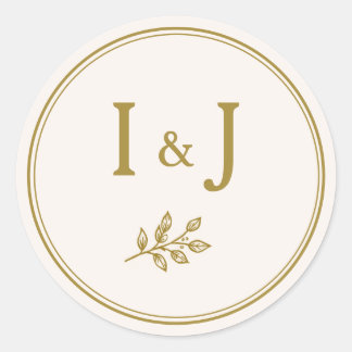 Elegant Minimalist Gold Wedding Envelope Seal Stic